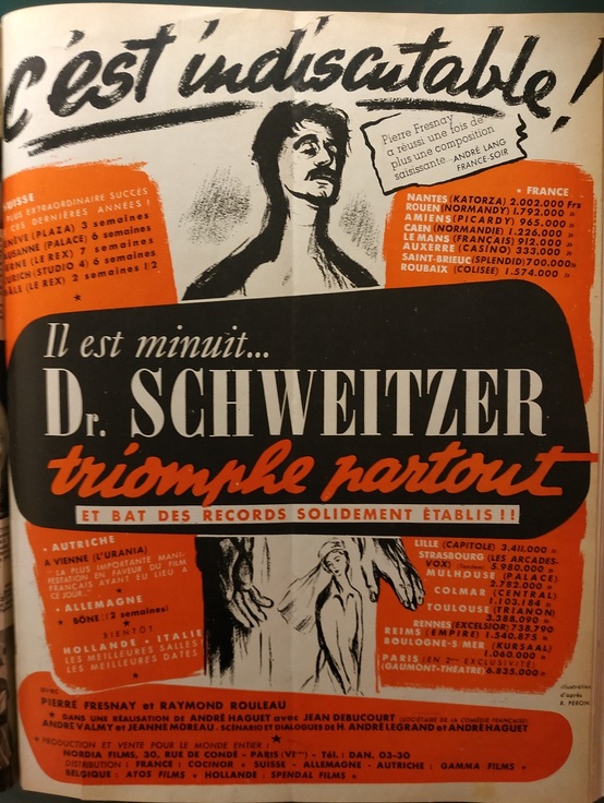 BOX OFFICE PARIS DU 20 FEVRIER 1953 AU 26 FEVRIER 1953