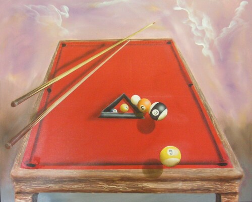 le billard  < peinture acrylique sur toile 100x80>