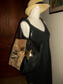 Sac cabas en suédine et velours