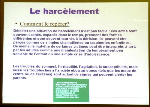 Le harcèlement et les violences à l'école, une conférence peoposée par le Zonta Club de Châtillon sur Seine