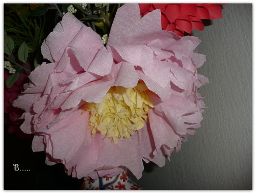 Une pivoine en serviettes