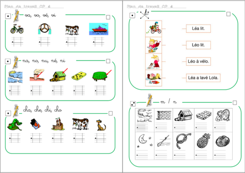 Plan de travail CP n° 4