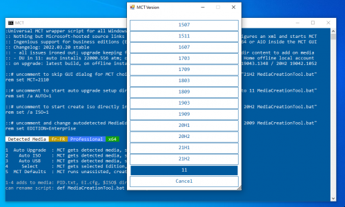 Installer Windows 11 sur une machine non comptible (mediacreationtool)