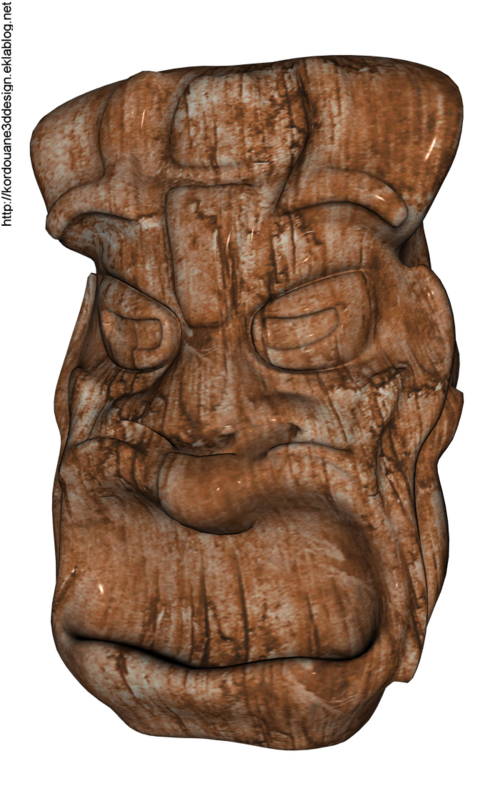 Tube de Tiki amulette Tahitienne (render-image)