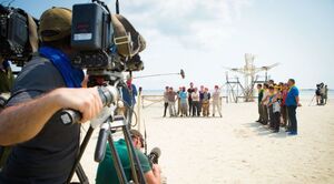 scenery cameraman filming beach koh lanta 