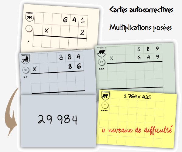 Cartes des tables de multiplication de 2 à 9 - Craie hâtive