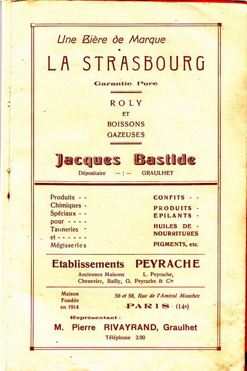 LES FETES DE PANESSAC en 1938 : le programme