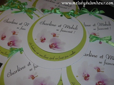 Invitations fiançailles thème orchidée