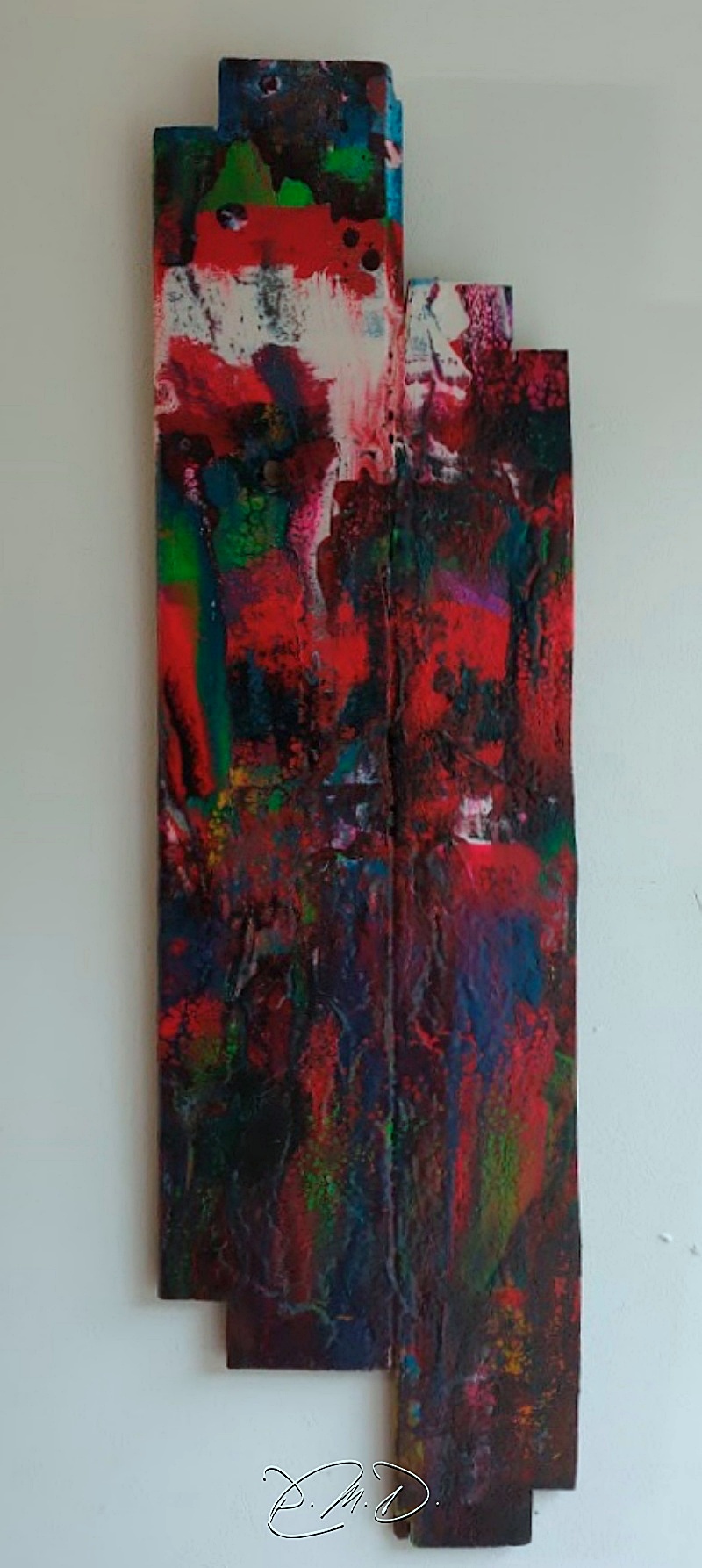 2022 C - Bois 19x71 -  Pouring acrylique - CP