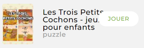 Option d'accès au jeu « Les Trois Petits Cochons – jeux pour enfants »