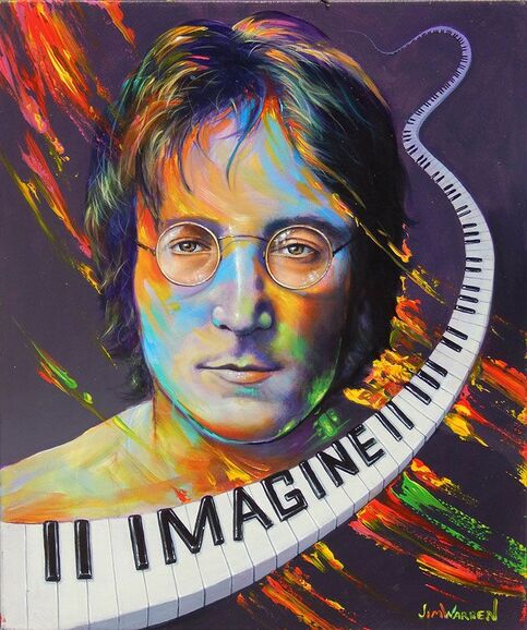 John Lennon: Imagine - Jim Warren Studios | Beatles art, Imagine john lennon,  Musical art