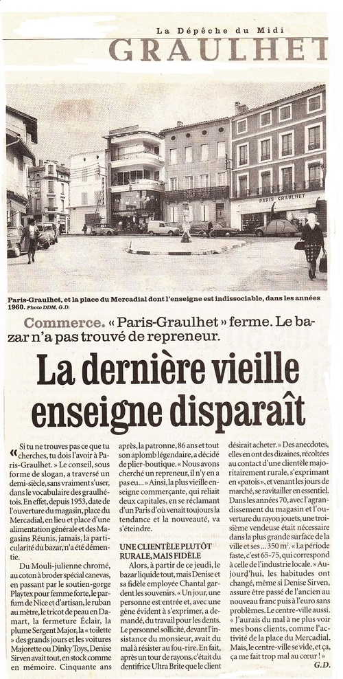 PARIS-GRAULHET : 2003 la fermeture