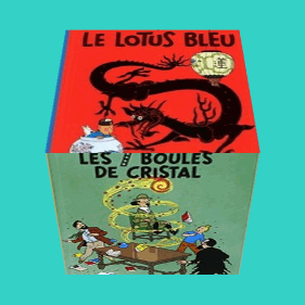 Les aventures de TINTIN : "les Cigares du pharaon", "Le Lotus bleu", "Les 7 boules de cristal" et le "Temple du soleil" - audio et BD.