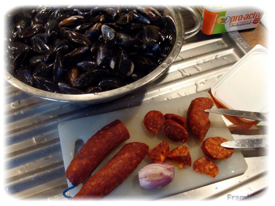 Moules au chorizo 