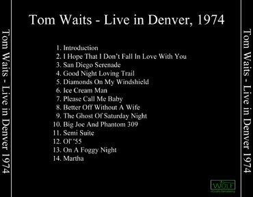 Le choix des lecteurs # 96: Tom Waits - 8 octobre 1974 - Ebbets Field Denver