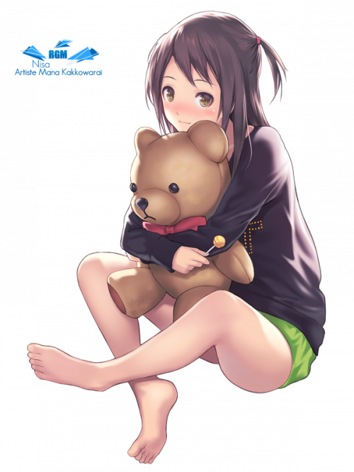 Render Filles/Femmes - Renders Artiste Mana  Kakkowarai Ilog Kuki Assise Nounours Sucette Couette Rougit Nisa