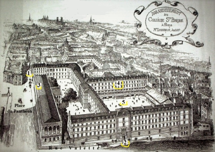L’ancien collège Sainte-Barbe (gravure de Montmory. In La Semaine des constructeurs, 21 mars 1891)