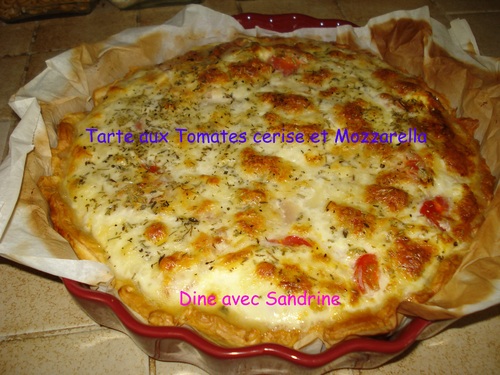 Une Tarte aux Tomates cerise et Mozzarella