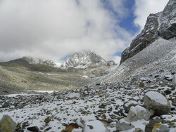 Panorama sur les environs depuis la montée vers le Cho La Pass (5368m)