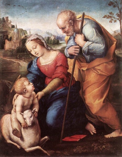 Sainte Anne Louvre - Raphaël Sainte Famille avec un agneau