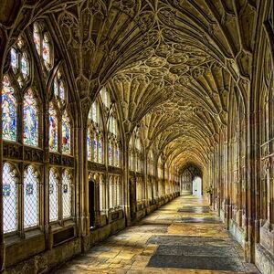 cloister of Gloucester Cathedral, England