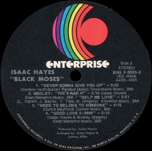 Isaac Hayes : Album " Black Moses " Enterprise Records ENS-2-5003 [ US ]