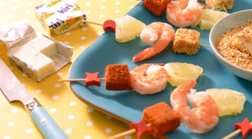 Brochettes de crevettes Kiri