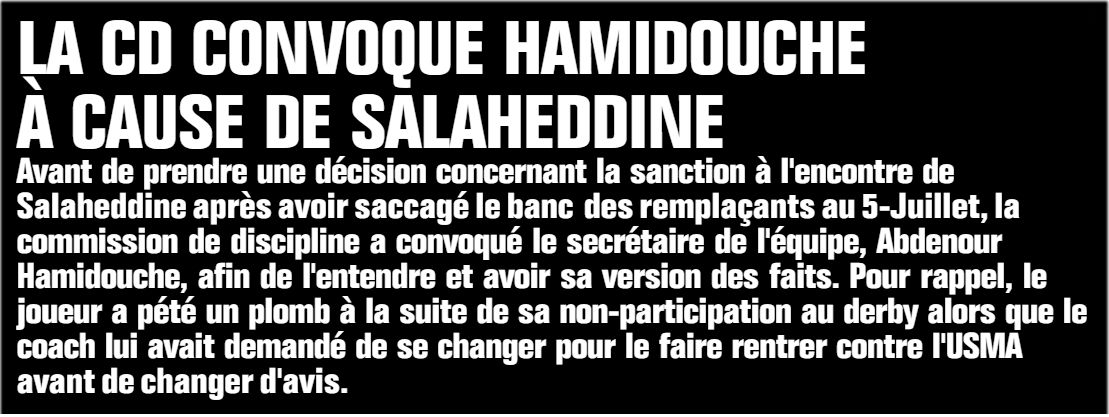 SALAHEDDINE indàsirable