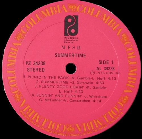 1976 : MFSB : Album " Summertime " Philadelphia International Records PZ 34238 [ US ]