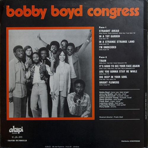 Bobby Boyd Congress : Album " Bobby Boyd Congress " Okapi Records T 36.505 [FR]