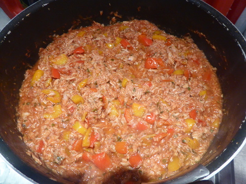 Des Tagliatelles au Thon Poivrons et Tomates