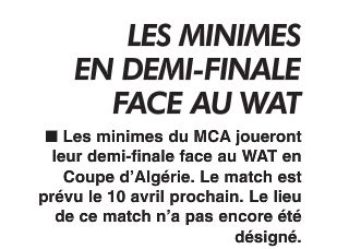 Les minimes en 1/2 finale