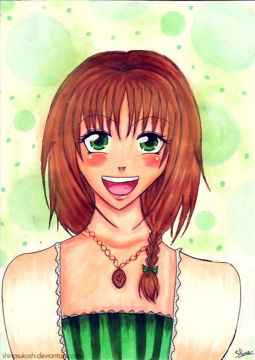 | Smiling green eyed girl~ :)