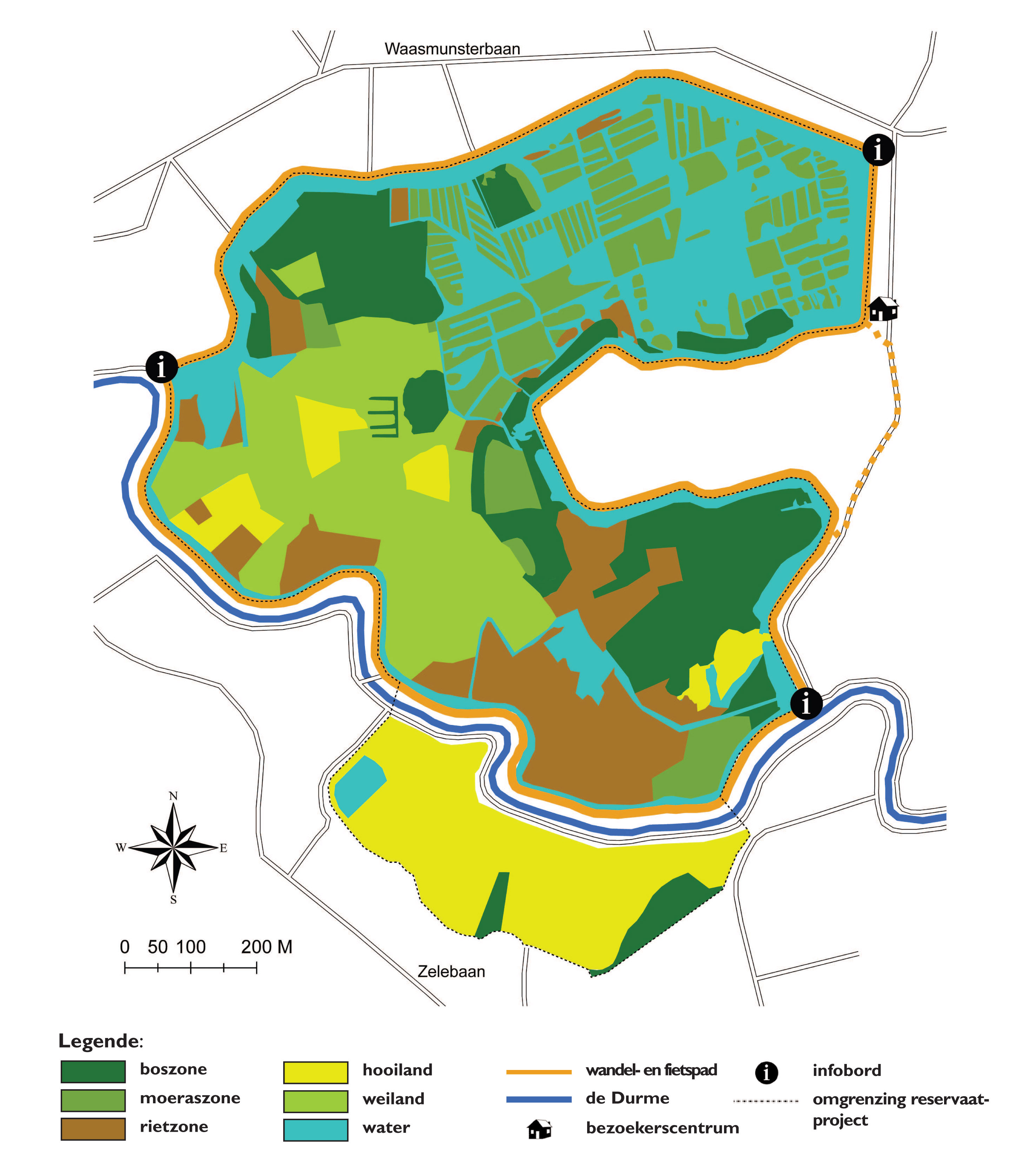 Plan de la réserve naturelle de Molsbroek