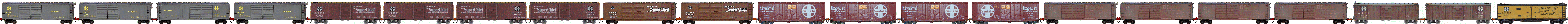 Convoi 21 wagons boxcar ATSF