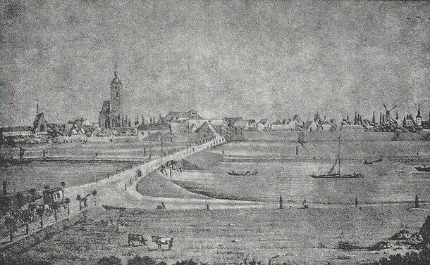 Duisburg - Blick von der Ruhrorter Strasse um 1845