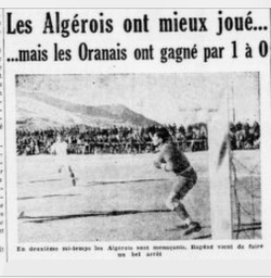 Sélection d'Oran-Sélection d'Alger 1-0  l