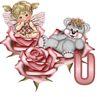 LETTRE ALPHABET - FEE NOUNOURS ROSE