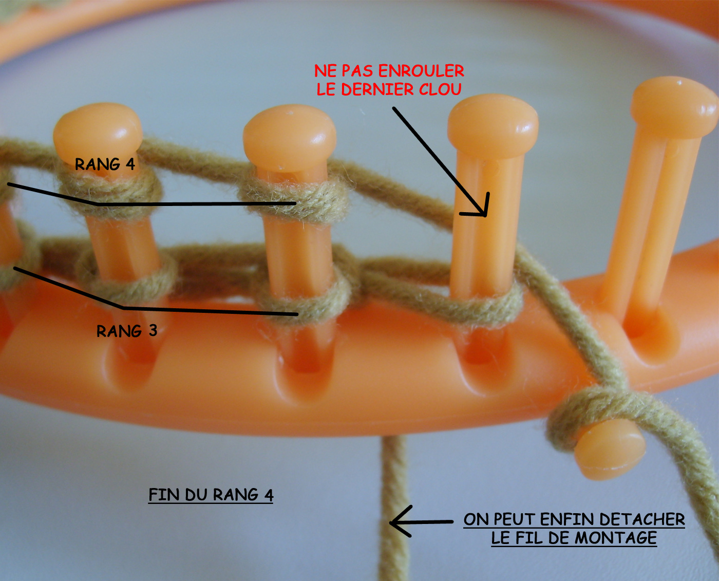 tricotin finition a plat