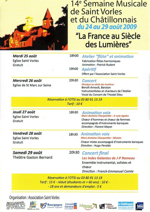 La 14ème Semaine Musicale de Saint Vorles et du Châtillonnais