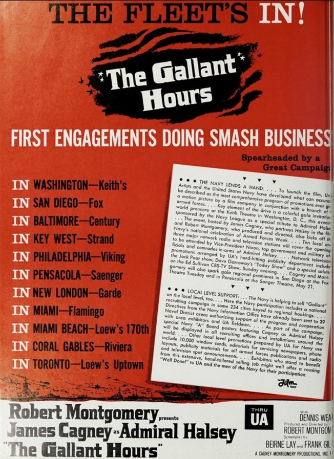 THE GALLANT HOURS box office USA 1960
