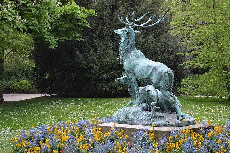 Jardin du Luxembourg : Harde de cerfs de Arthur-Jacques Leduc