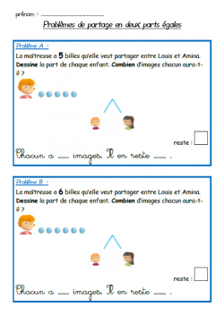 Problèmes de partage en deux parts égales