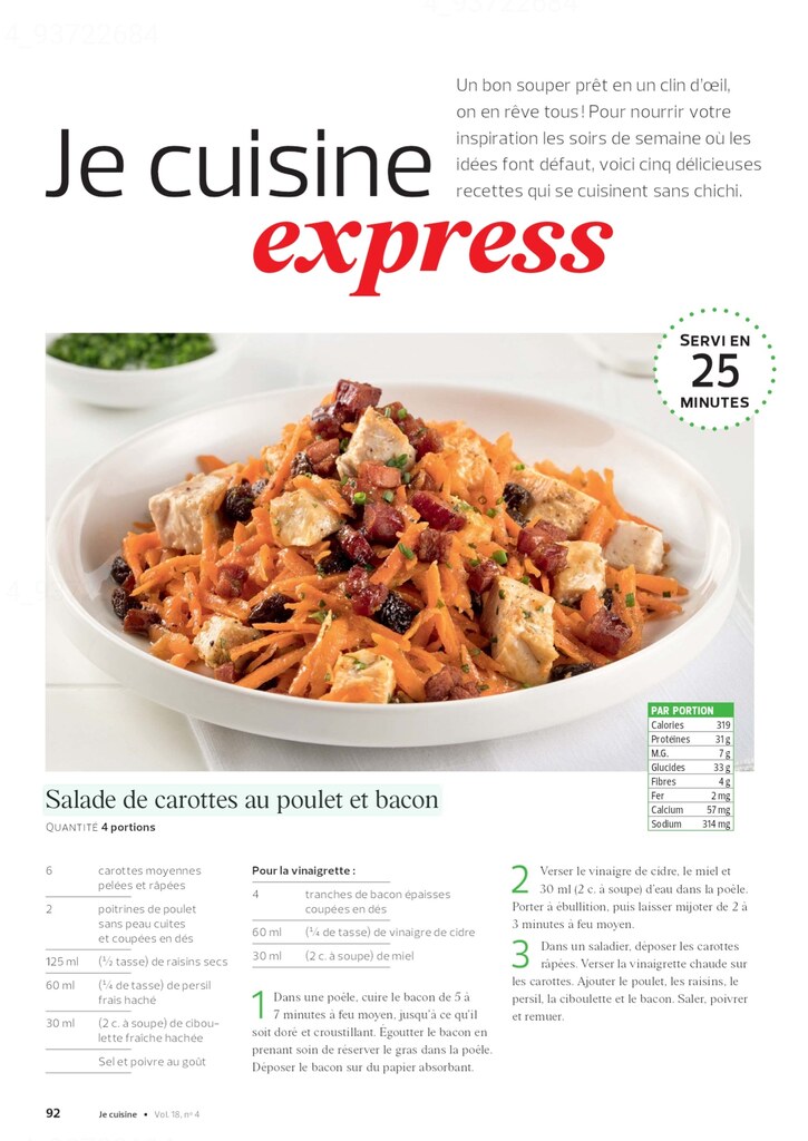 Recettes 4:  Je cuisine express (6 pages)