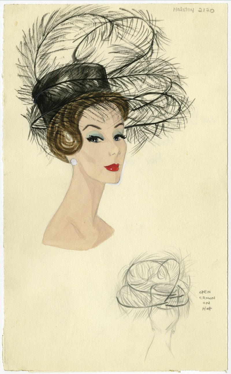 Halston Hat illustrations