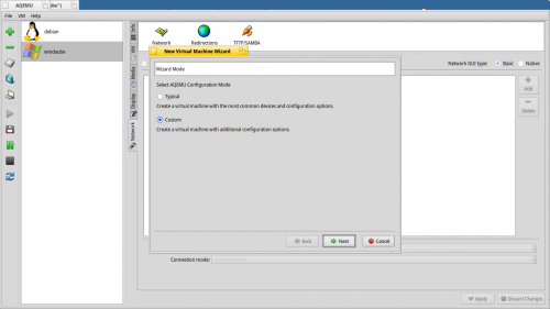 Créer une VM avec Aqemu/qemu (Debian,Windows etc...)
