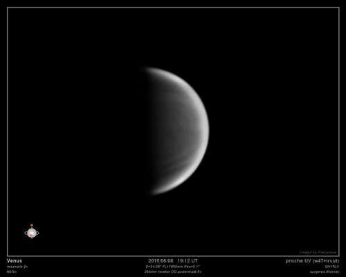 Venus le 8 avril 2015, seeing excellent