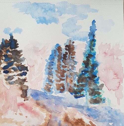 Paysage aux sapins N° 2