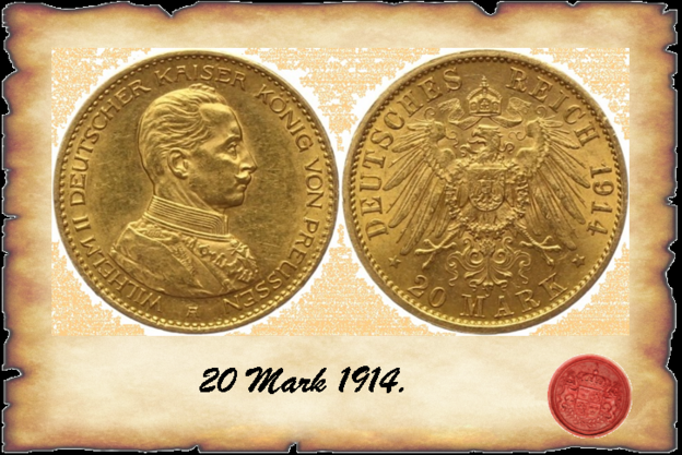 Allemagne  20 Mark or Willem II
