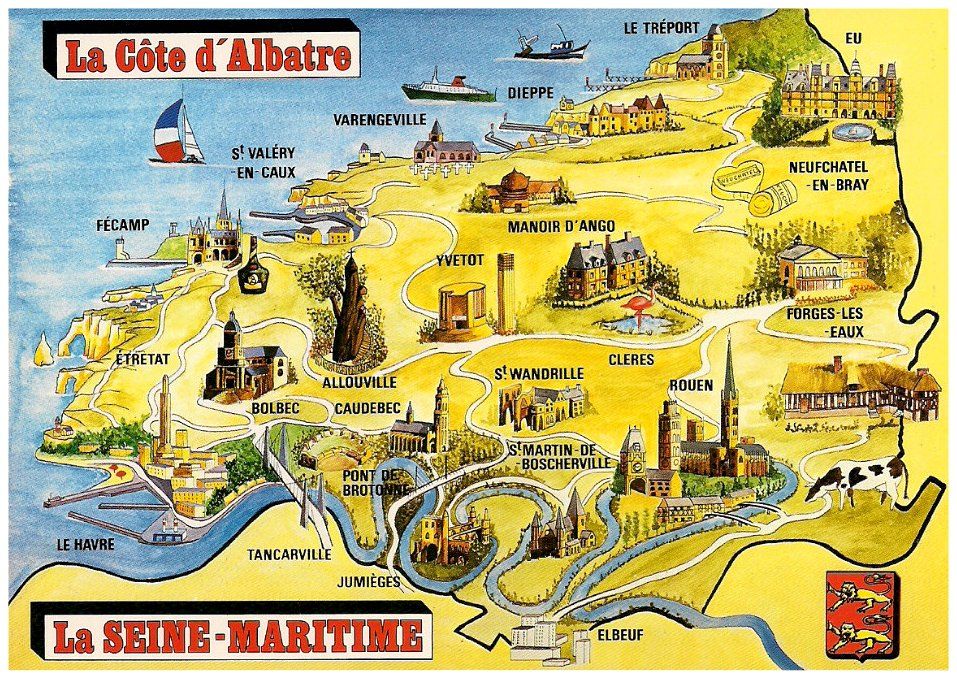 LA COTE D'ALBATRE" - Département : SEINE MARITIME - Région :  HAUTE-NORMANDIE | Haute normandie, Cartes illustrées, Le treport
